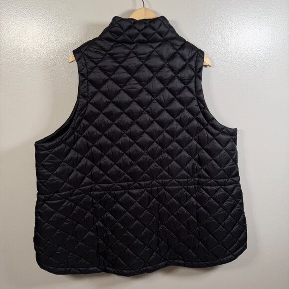 Athleta Whisper Featherless Puffer Vest Size 3X Black Lightweight Travel Outdoor - Picture 3 of 11
